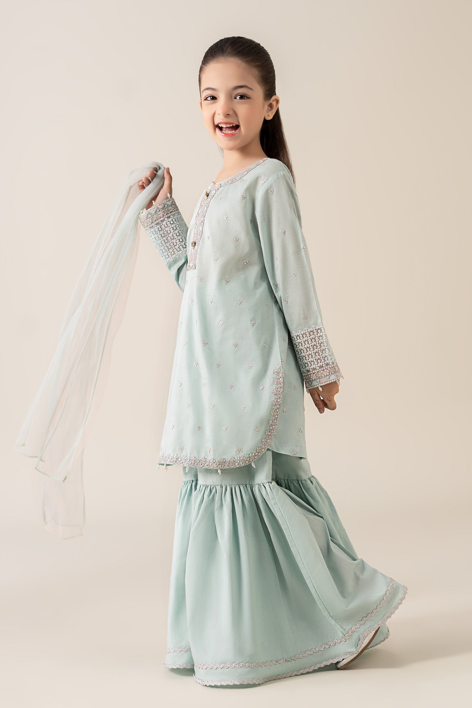 3 Piece Embroidered Lawn Suit - by Maria Faisal - Registered Vendor of : Maria B Kids - 100% Original Designer Dress