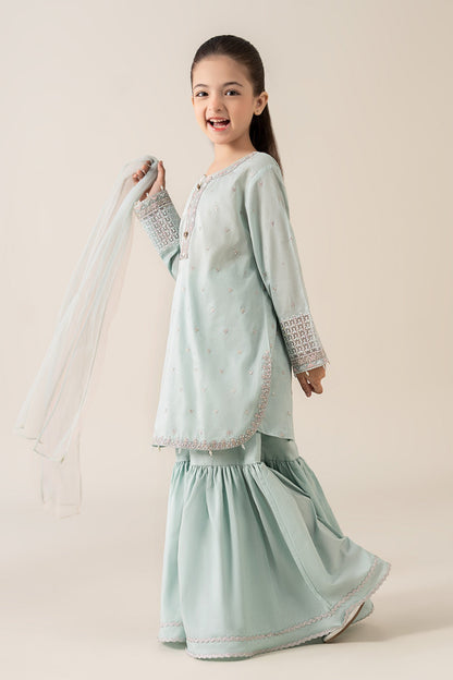3 Piece Embroidered Lawn Suit - by Maria Faisal - Registered Vendor of : Maria B Kids - 100% Original Designer Dress