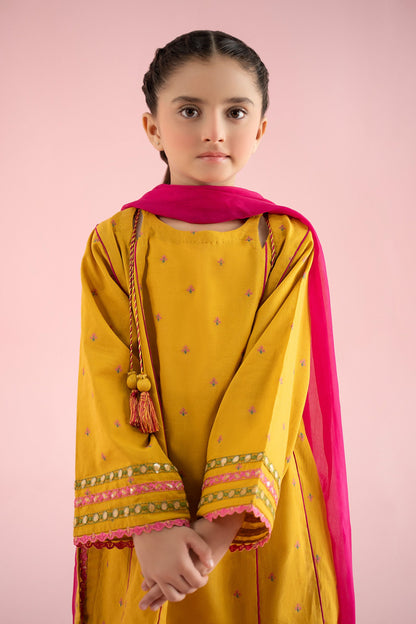 3 Piece Embroidered Jacquard Brochia Suit - Kids Clothes - available at Maria Faisal in UK and USA