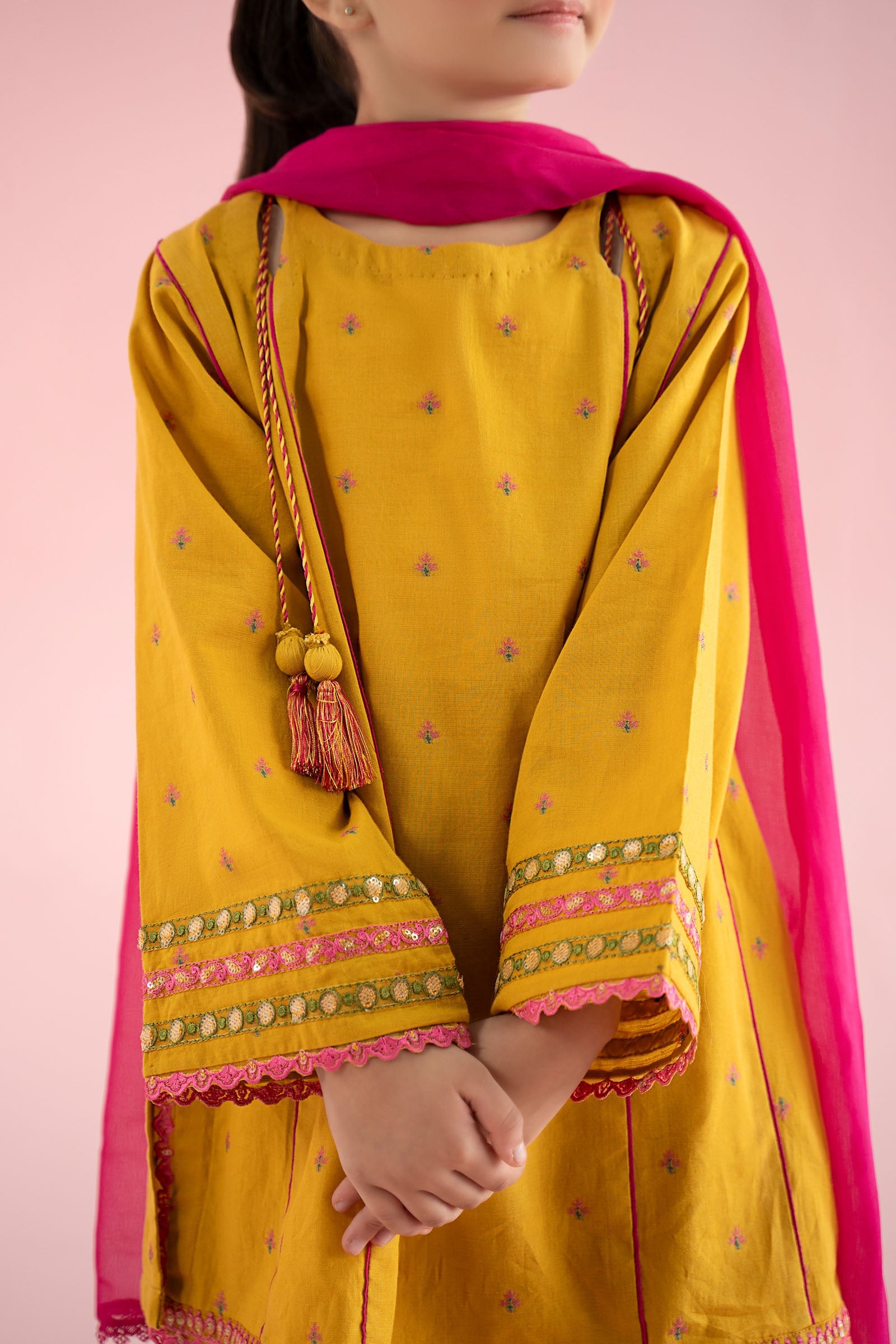 3 Piece Embroidered Jacquard Brochia Suit - Kids Clothes - available at Maria Faisal in UK and USA