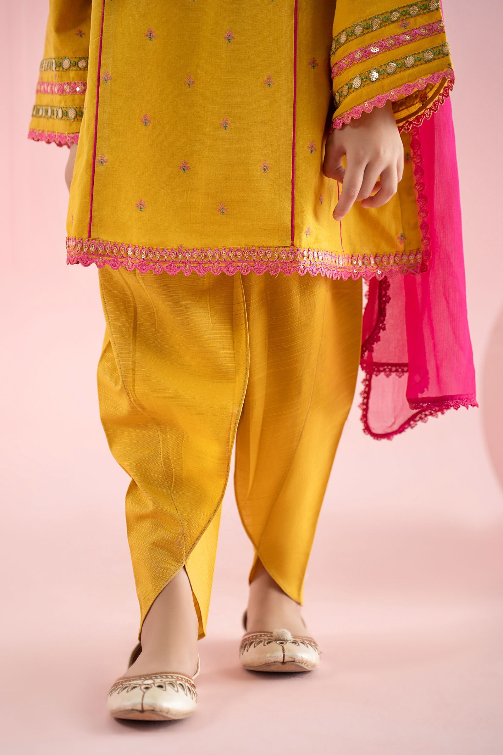 3 Piece Embroidered Jacquard Brochia Suit - Kids Clothes - available at Maria Faisal in UK and USA