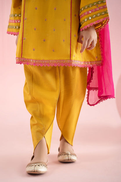 3 Piece Embroidered Jacquard Brochia Suit - Kids Clothes - available at Maria Faisal in UK and USA