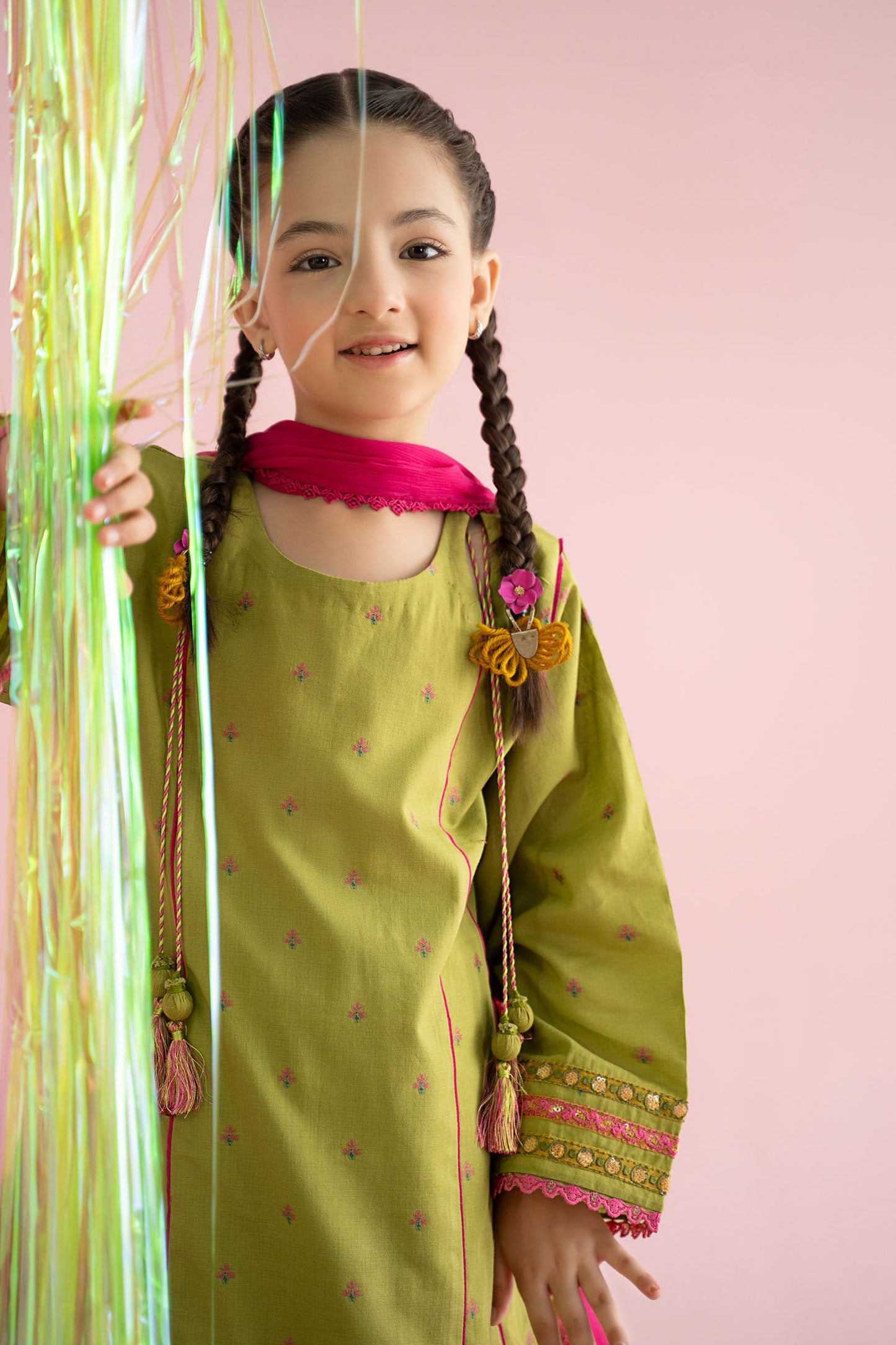 3 Piece Embroidered Jacquard Brochia Suit - Kids Clothes - available at Maria Faisal in UK and USA