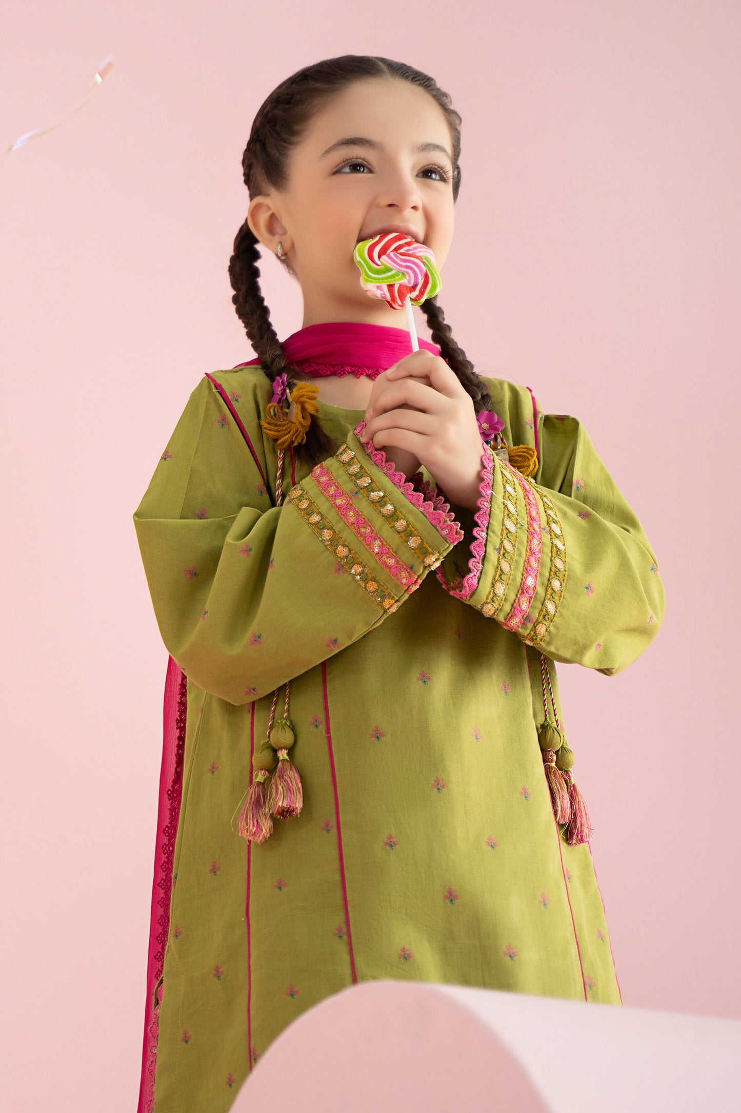 3 Piece Embroidered Jacquard Brochia Suit - Kids Clothes - available at Maria Faisal in UK and USA