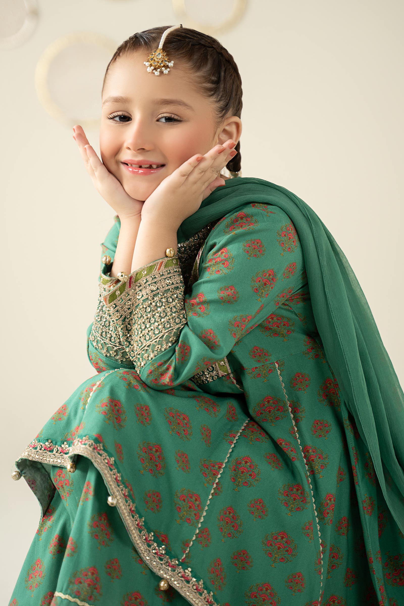 3 Piece Embroidered Linen Suit - Kids Clothes - available at Maria Faisal in UK and USA
