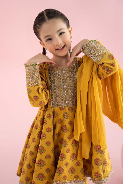 3 Piece Embroidered Linen Suit - Kids Clothing - available at Maria Faisal in UK and USA.