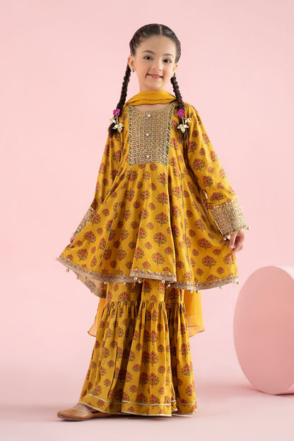 3 Piece Embroidered Linen Suit - Kids Clothing - available at Maria Faisal in UK and USA.