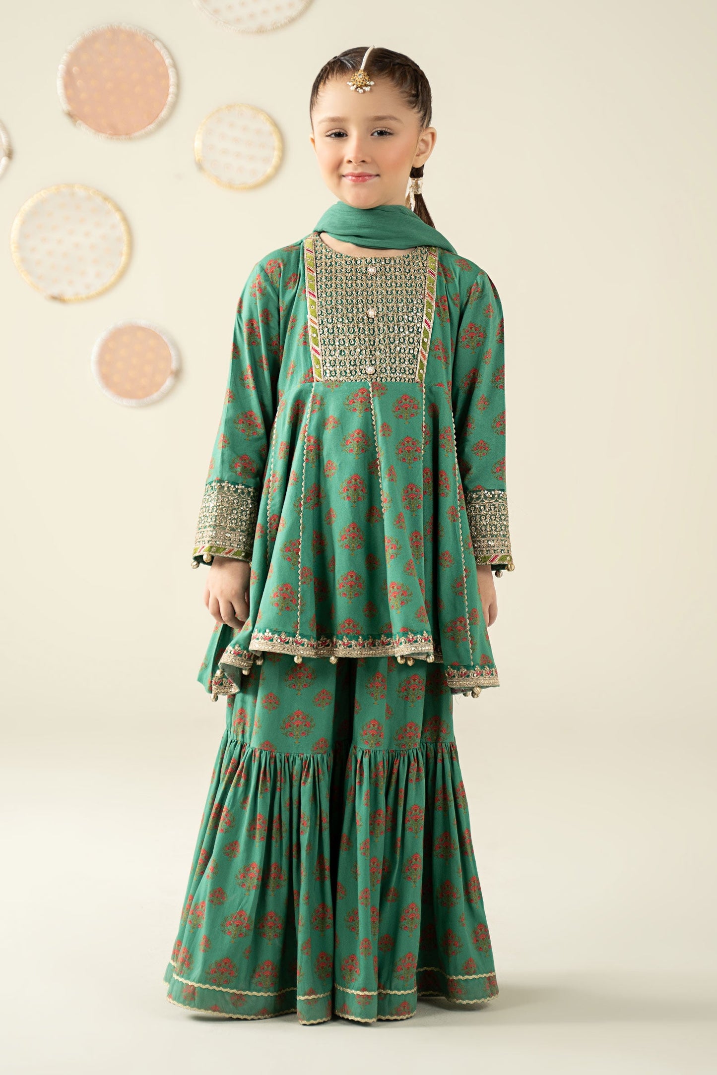 3 Piece Embroidered Linen Suit - Kids Clothes - available at Maria Faisal in UK and USA