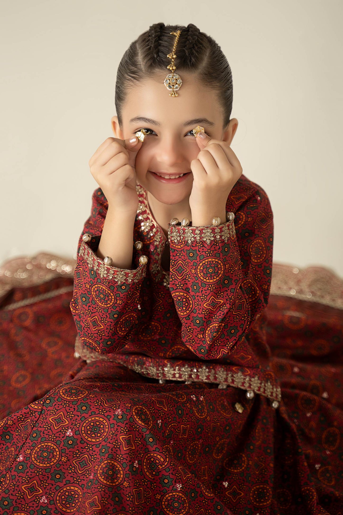 3 Piece Embroidered Slub Khaddar Suit - Kids Clothes - available at Maria Faisal in UK and USA