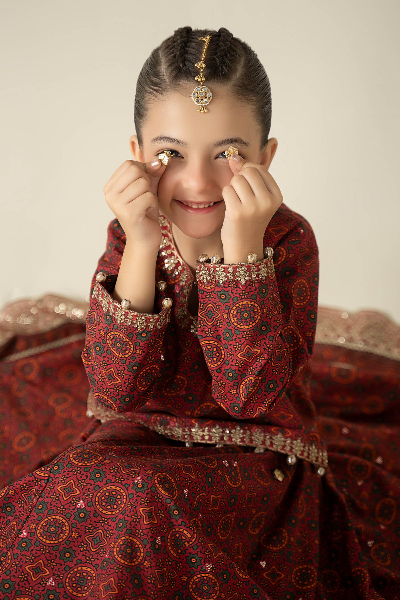 3 Piece Embroidered Slub Khaddar Suit - Kids Clothes - available at Maria Faisal in UK and USA
