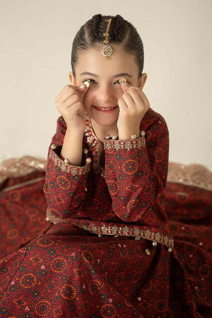 3 Piece Embroidered Slub Khaddar Suit - Kids Clothes - available at Maria Faisal in UK and USA