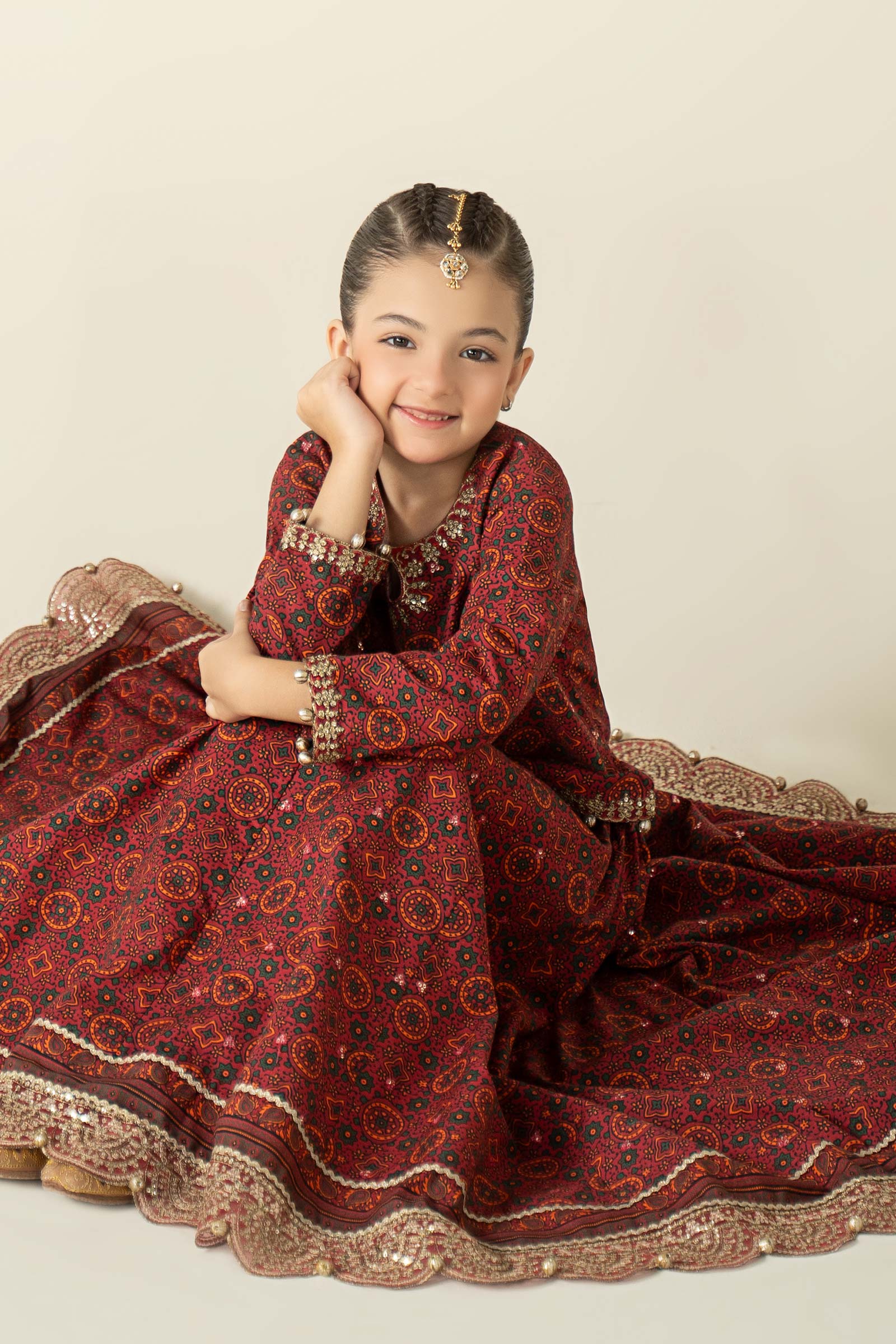 3 Piece Embroidered Slub Khaddar Suit - Kids Clothes - available at Maria Faisal in UK and USA