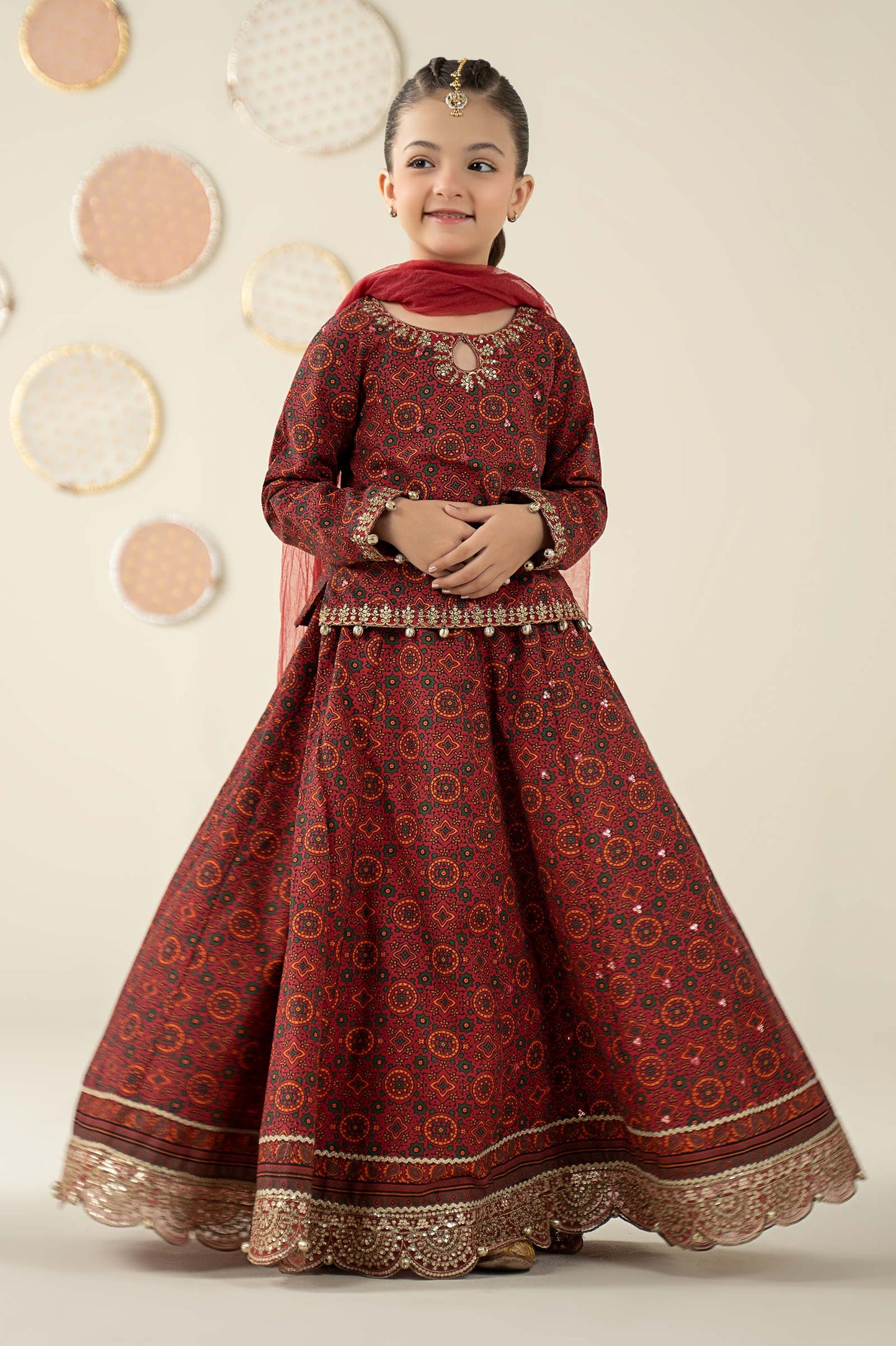 3 Piece Embroidered Slub Khaddar Suit - Kids Clothes - available at Maria Faisal in UK and USA