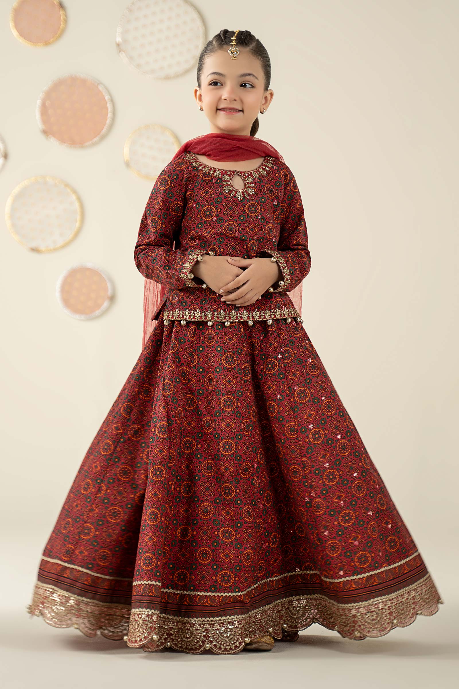 3 Piece Embroidered Slub Khaddar Suit - Kids Clothes - available at Maria Faisal in UK and USA