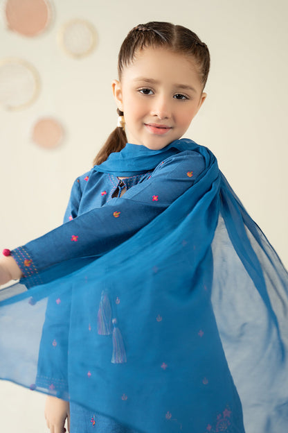 3 Piece Embroidered Cotton Silk Suit - Kids Clothes - available at Maria Faisal in UK and USA