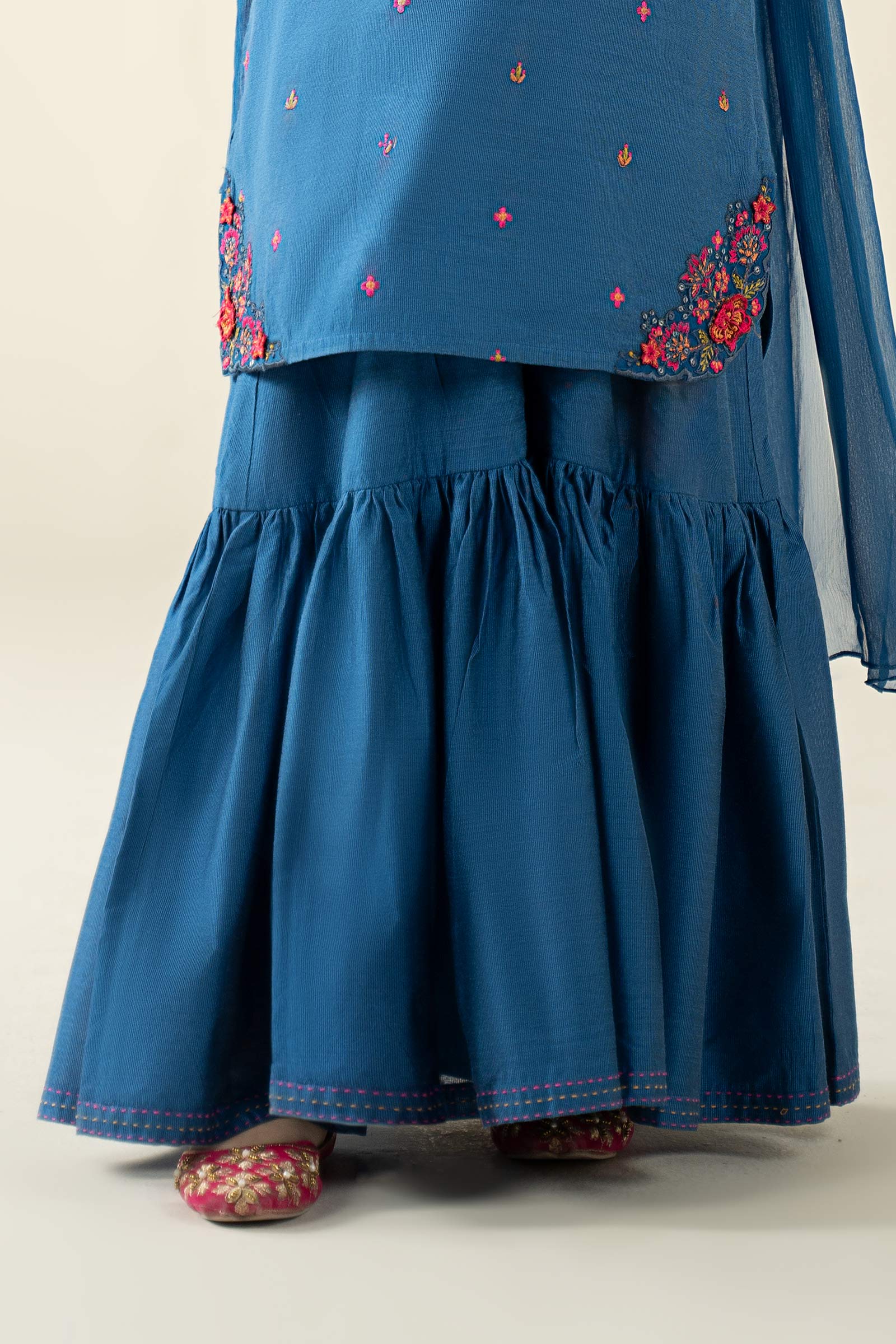 3 Piece Embroidered Cotton Silk Suit - Kids Clothes - available at Maria Faisal in UK and USA