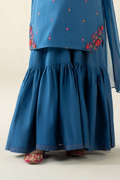 3 Piece Embroidered Cotton Silk Suit - Kids Clothes - available at Maria Faisal in UK and USA
