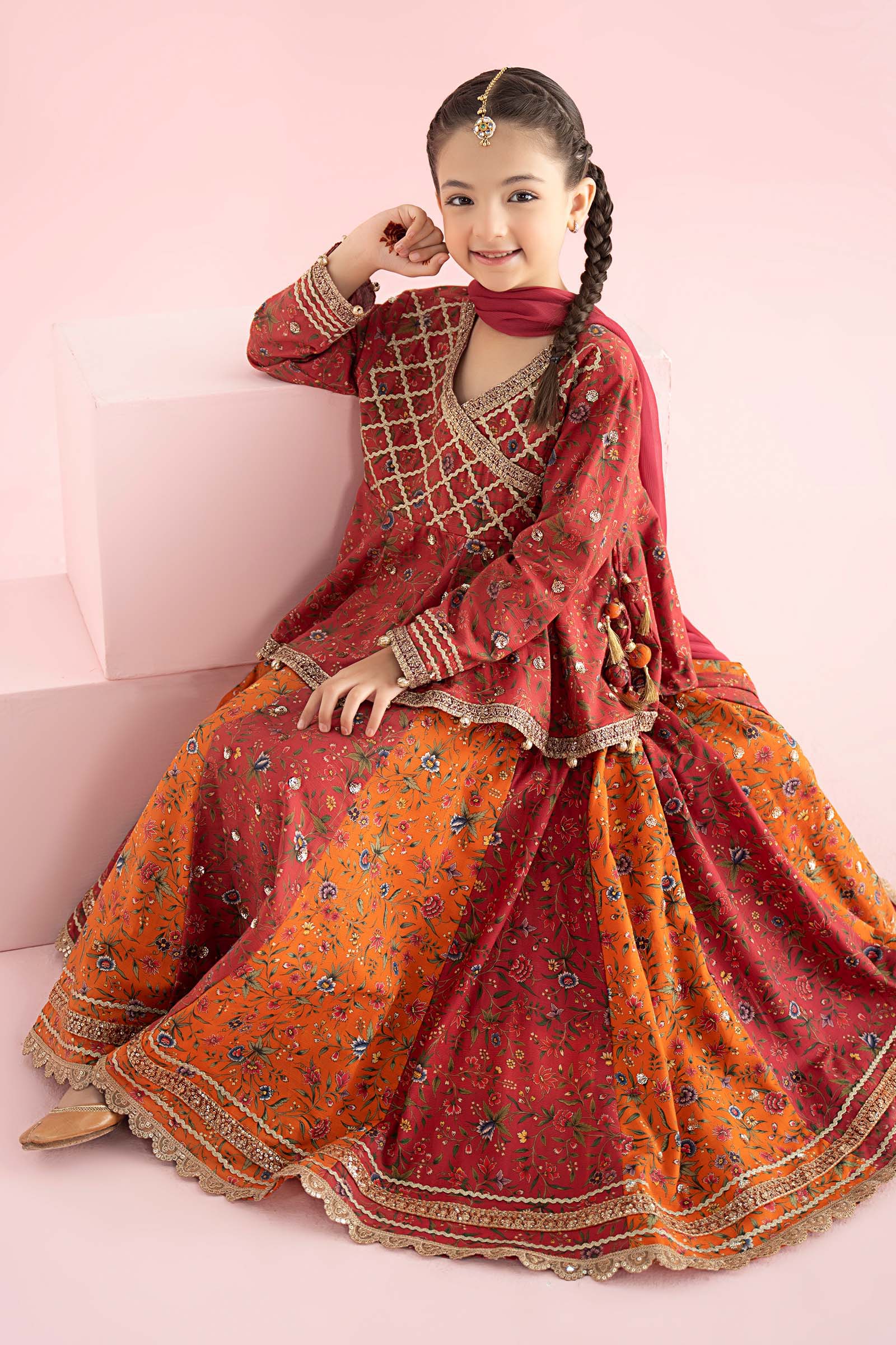 3 Piece Embroidered Khaddar Suit - Kids Clothes - available at Maria Faisal in UK and USA