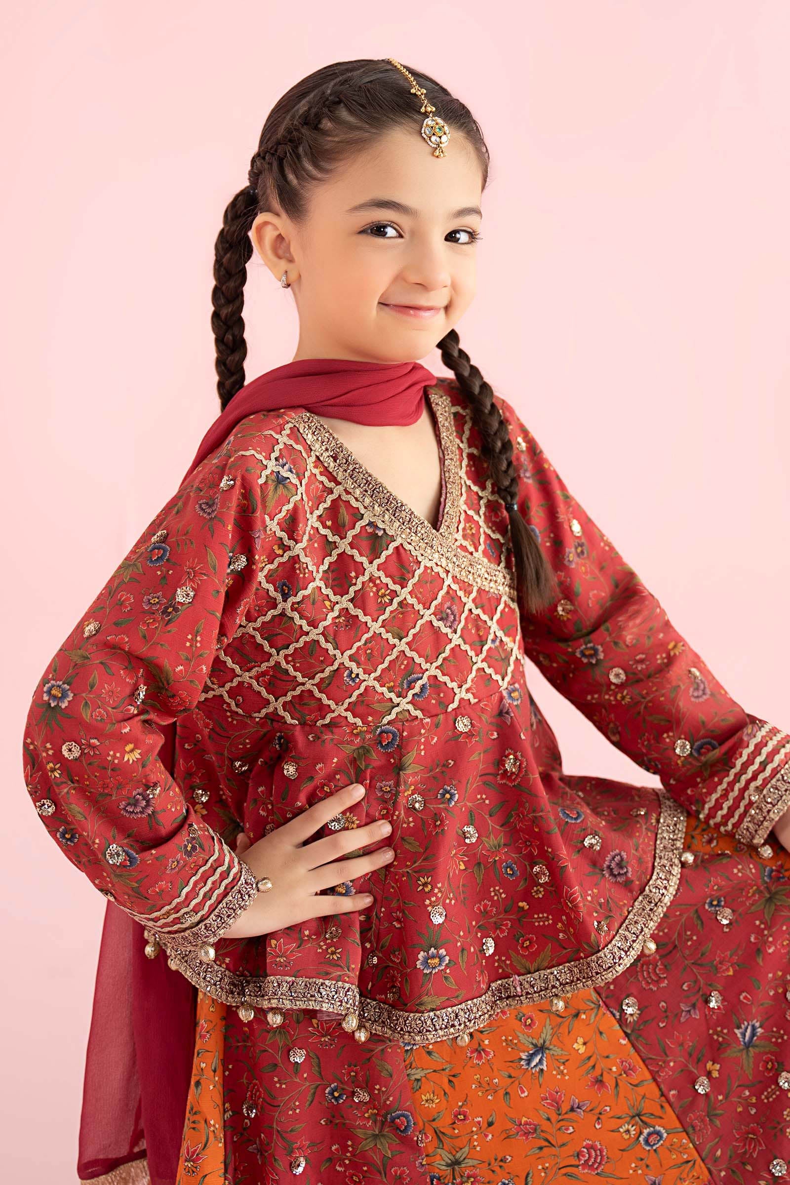 3 Piece Embroidered Khaddar Suit - Kids Clothes - available at Maria Faisal in UK and USA