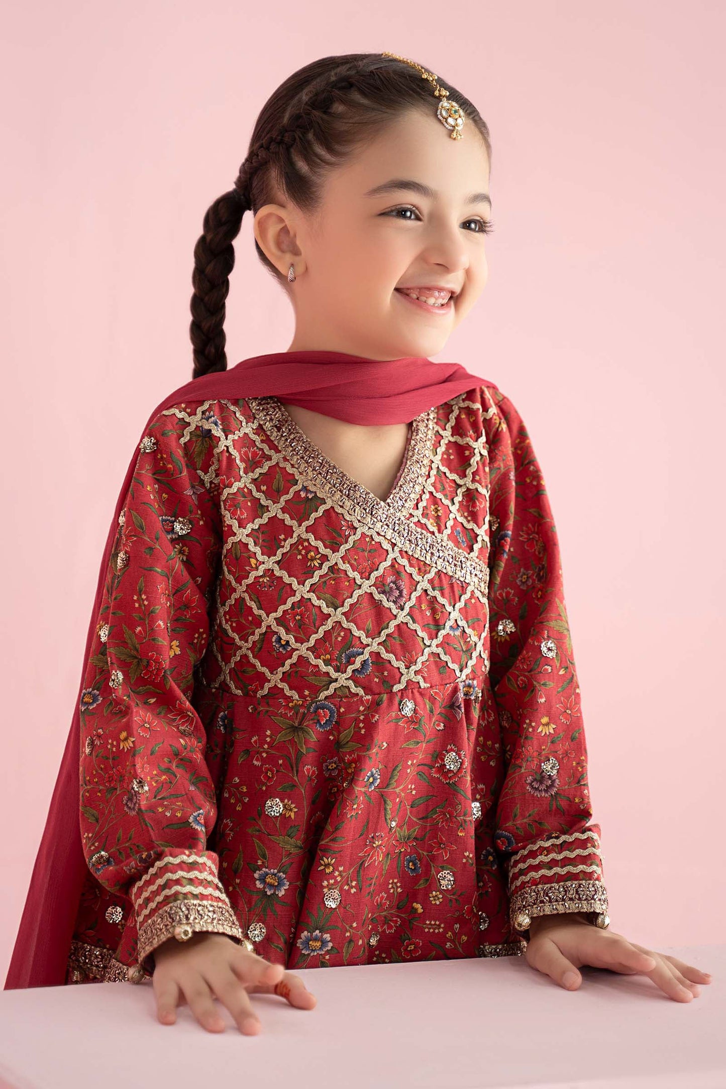 3 Piece Embroidered Khaddar Suit - Kids Clothes - available at Maria Faisal in UK and USA