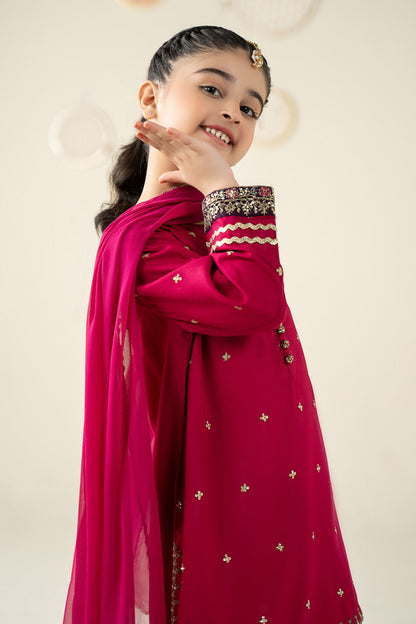 3 Piece Embroidered Linen Suit - Kids Clothes - available at Maria Faisal in UK and USA