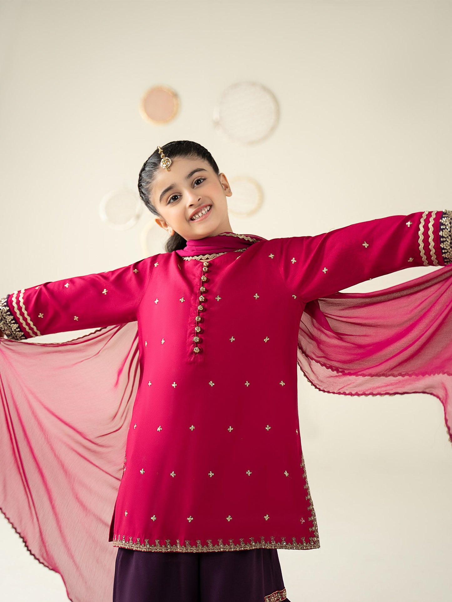 3 Piece Embroidered Linen Suit - Kids Clothes - available at Maria Faisal in UK and USA