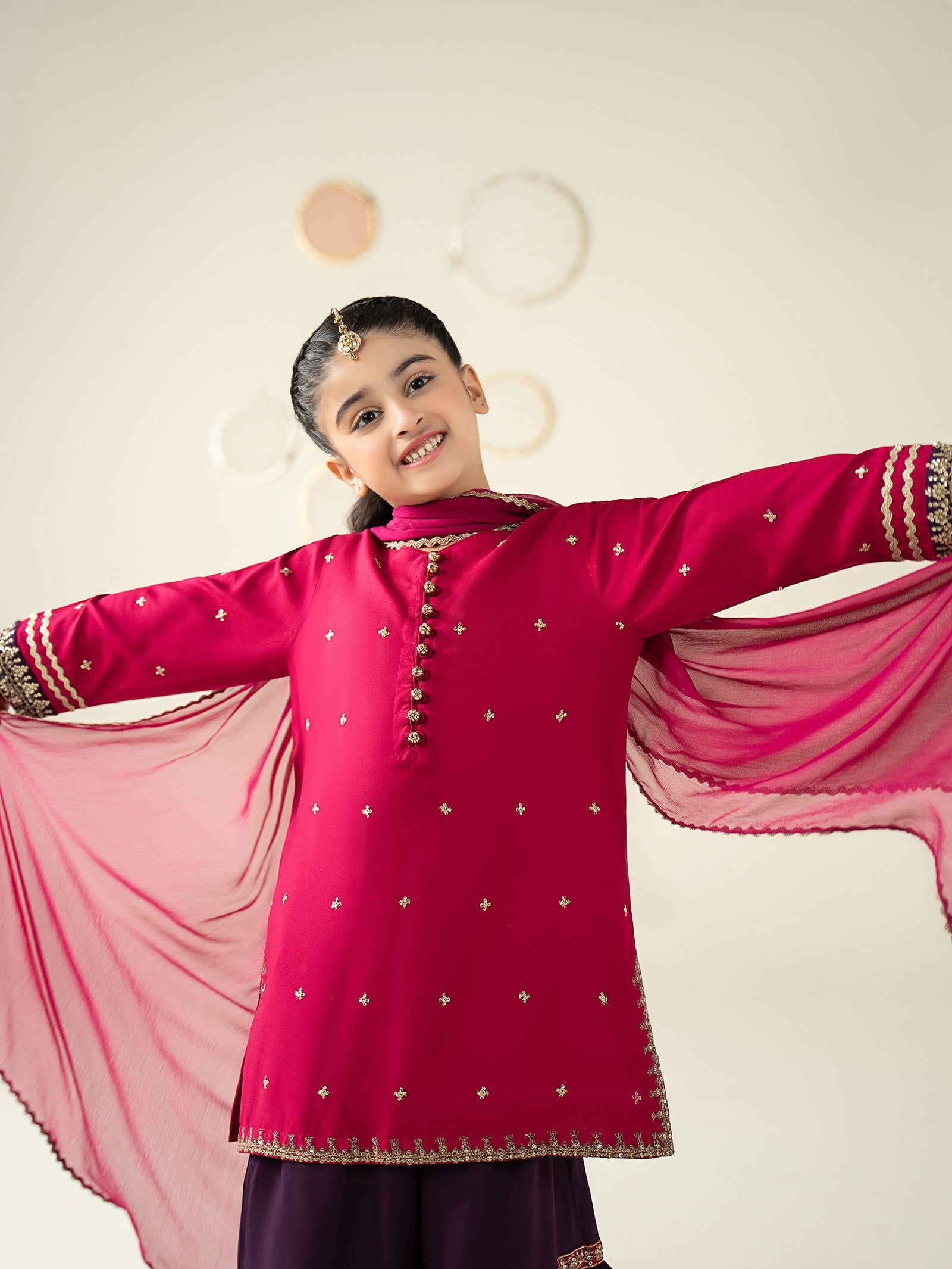 3 Piece Embroidered Linen Suit - Kids Clothes - available at Maria Faisal in UK and USA