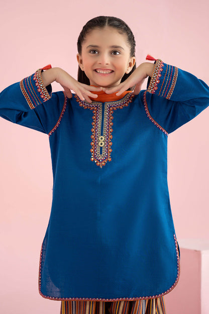 3 Piece Embroidered Slub Khaddar Suit - Kids Clothes - available at Maria Faisal in UK and USA