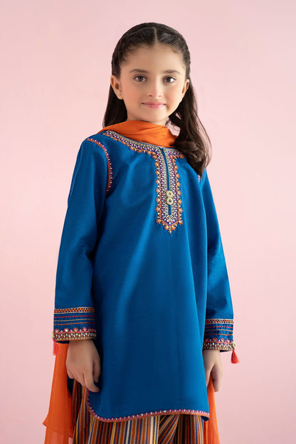 3 Piece Embroidered Slub Khaddar Suit - Kids Clothes - available at Maria Faisal in UK and USA