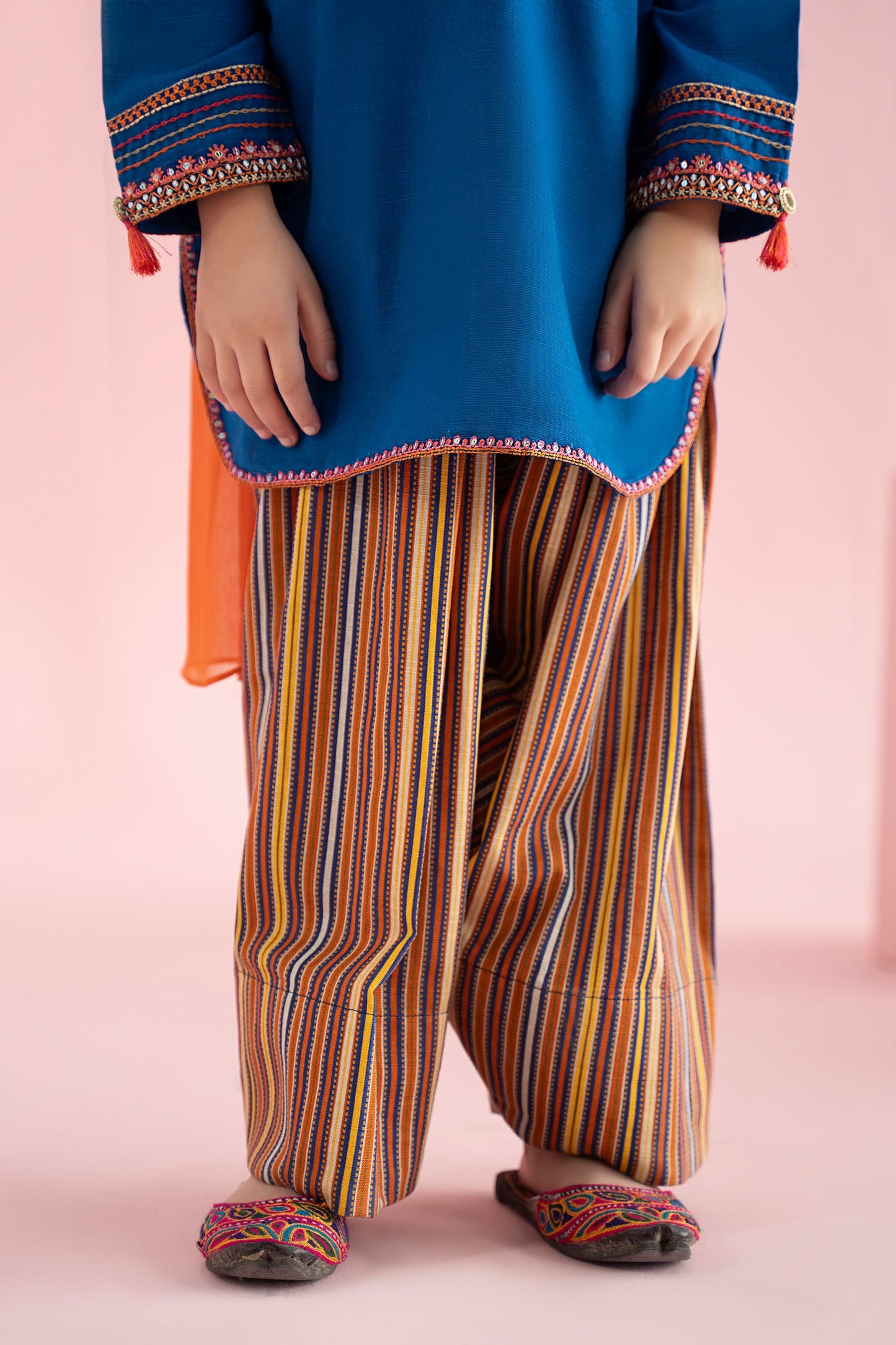 3 Piece Embroidered Slub Khaddar Suit - Kids Clothes - available at Maria Faisal in UK and USA