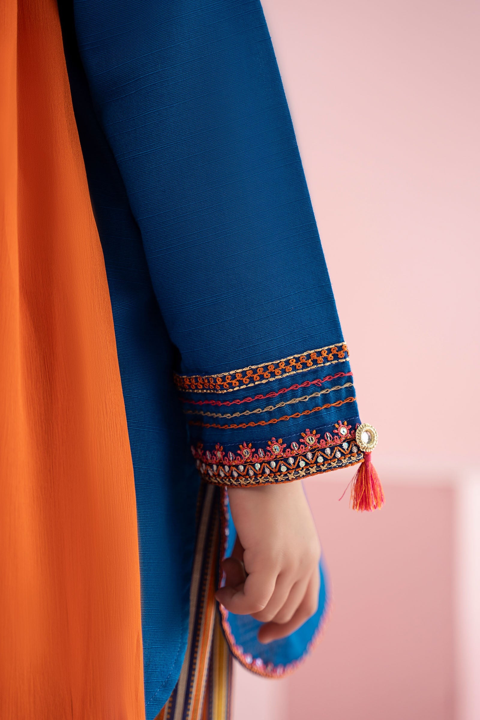 3 Piece Embroidered Slub Khaddar Suit - Kids Clothes - available at Maria Faisal in UK and USA