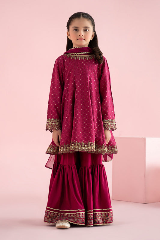 3 Piece Embroidered Filament Viscose Suit - Kids Clothes - available at Maria Faisal in UK and USA