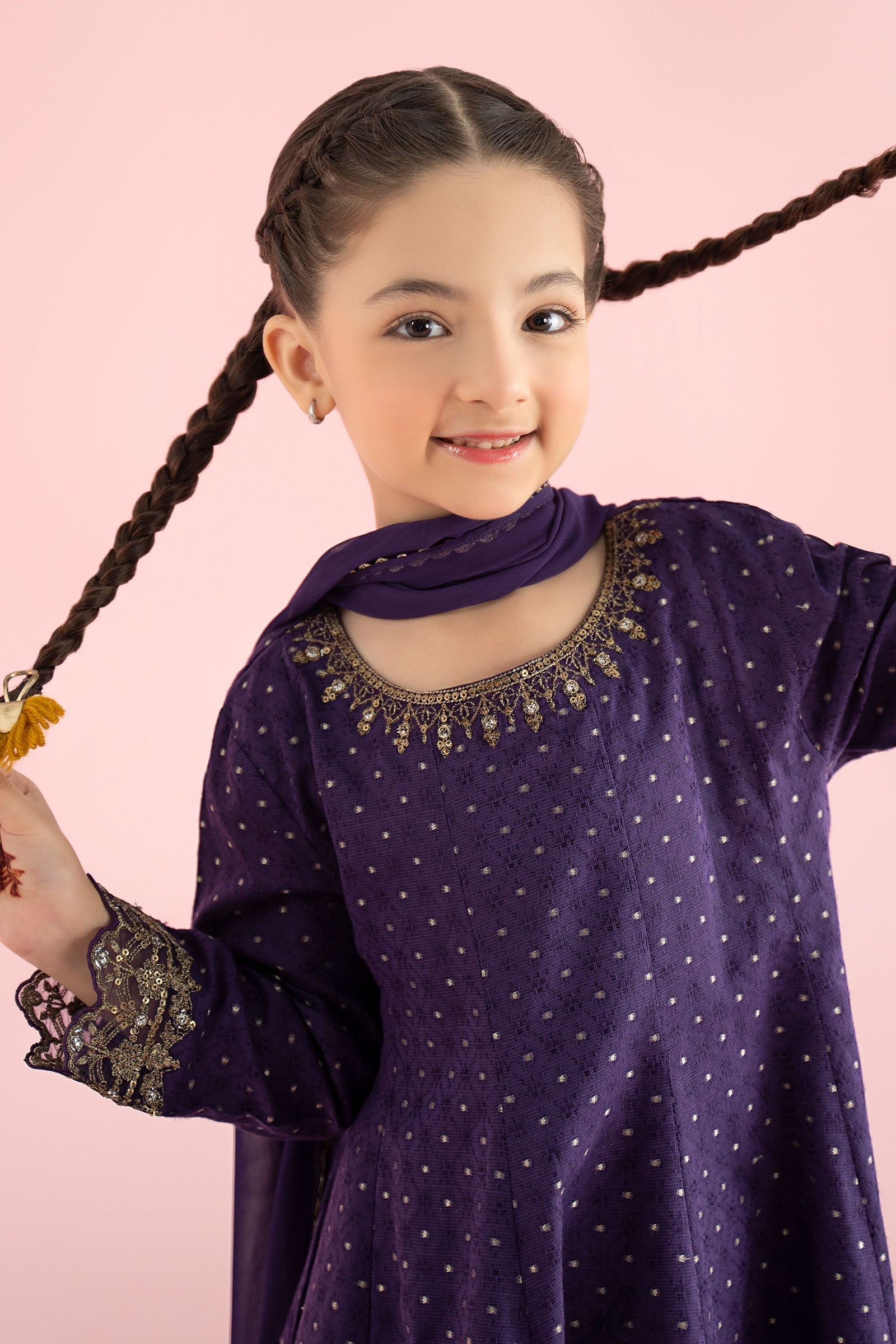 3 Piece Embroidered Filament Viscose Suit - Kids Clothes - available at Maria Faisal in UK and USA