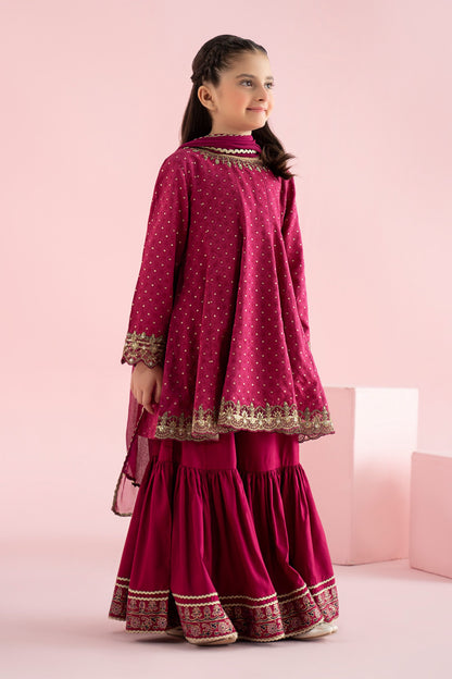 3 Piece Embroidered Filament Viscose Suit - Kids Clothes - available at Maria Faisal in UK and USA
