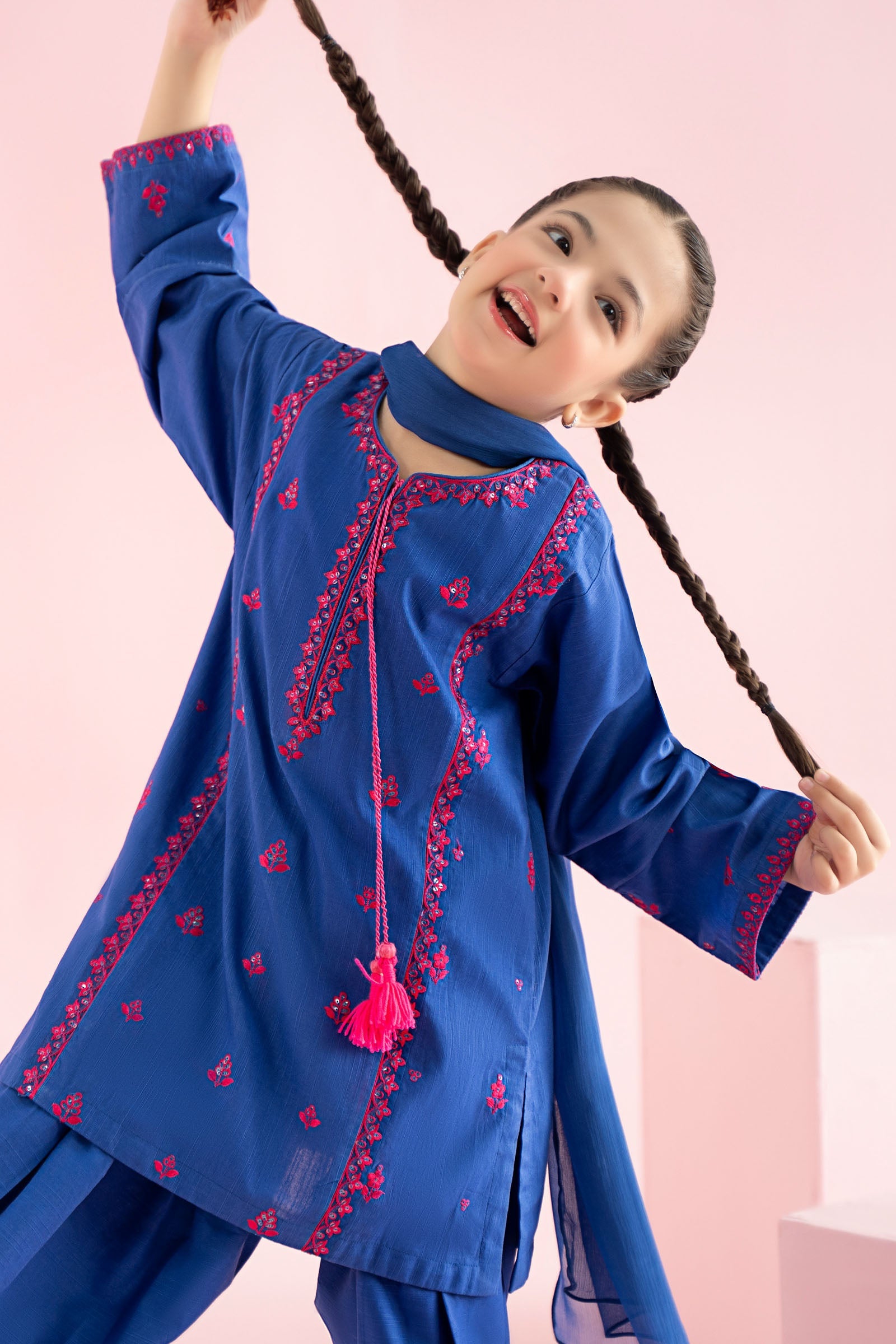 3 Piece Embroidered Khaddar Suit - Kids Clothes - available at Maria Faisal in UK and USA