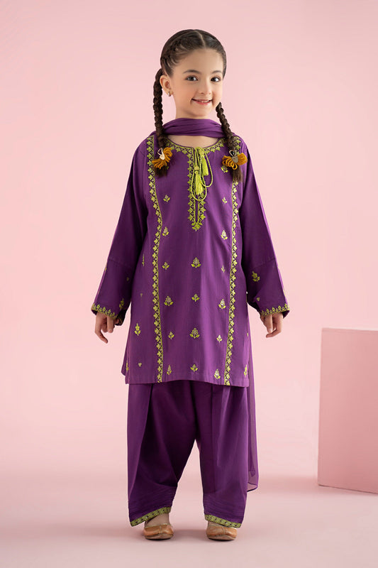 3 Piece Embroidered Khaddar Suit - Kids Clothes - available at Maria Faisal in UK and USA
