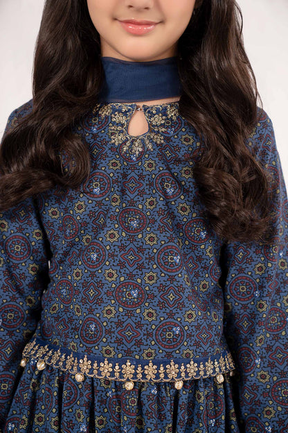 3 Piece Embroidered Slub Khaddar Suit - Kids Clothing - available at Maria Faisal in UK and USA.