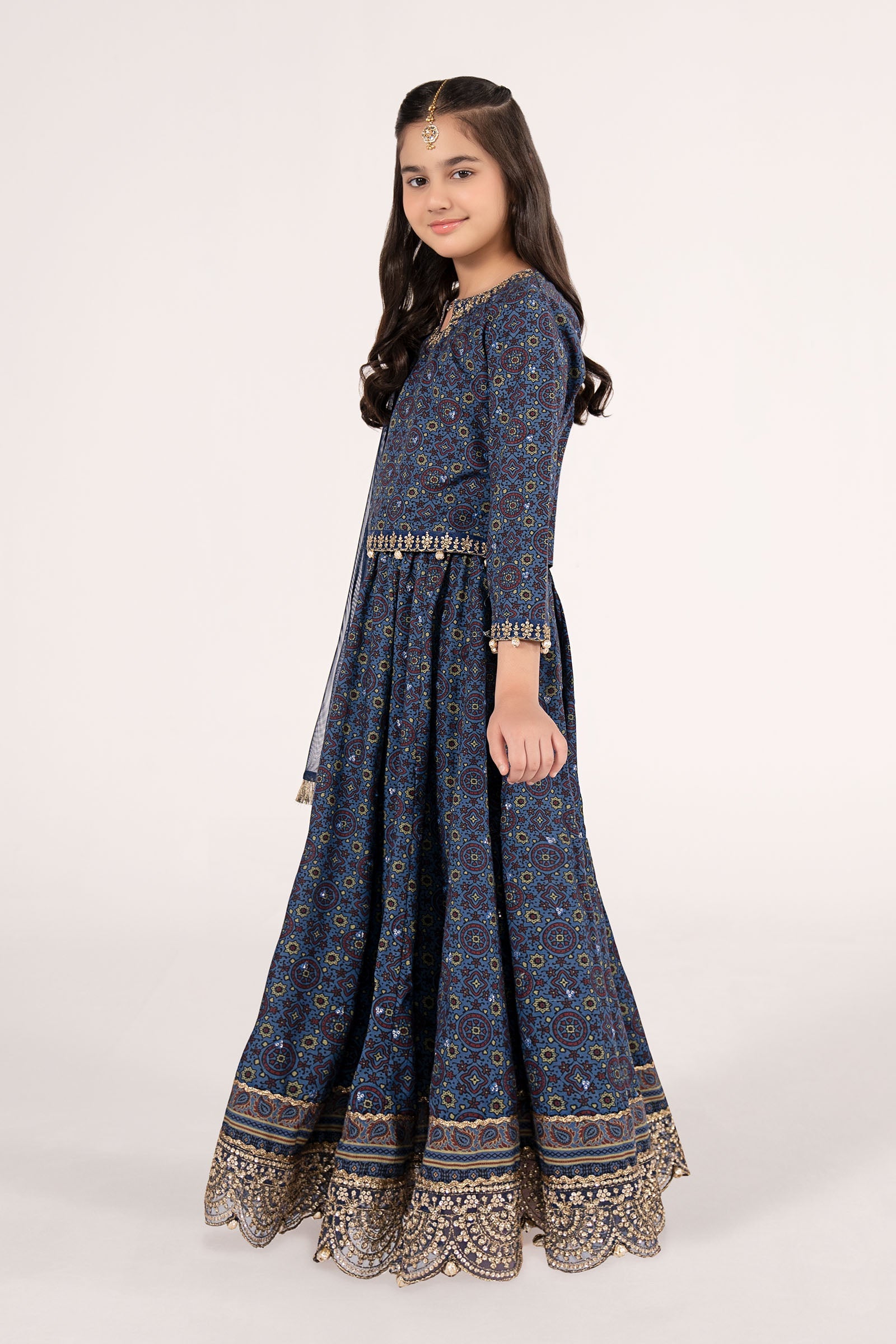 3 Piece Embroidered Slub Khaddar Suit - Kids Clothing - available at Maria Faisal in UK and USA.