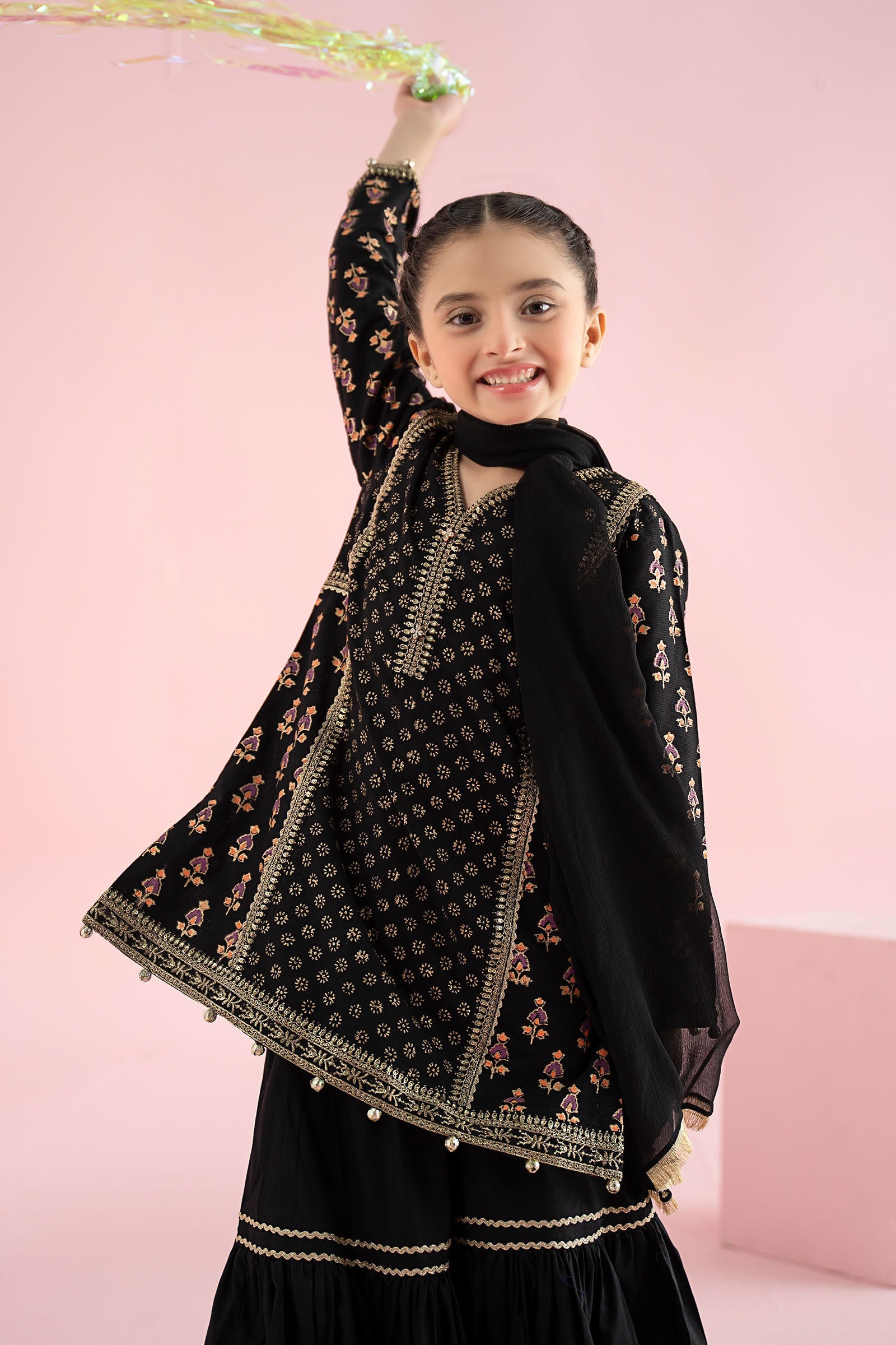 3 Piece Embroidered Karandi Suit - Kids Clothing - available at Maria Faisal in UK and USA.