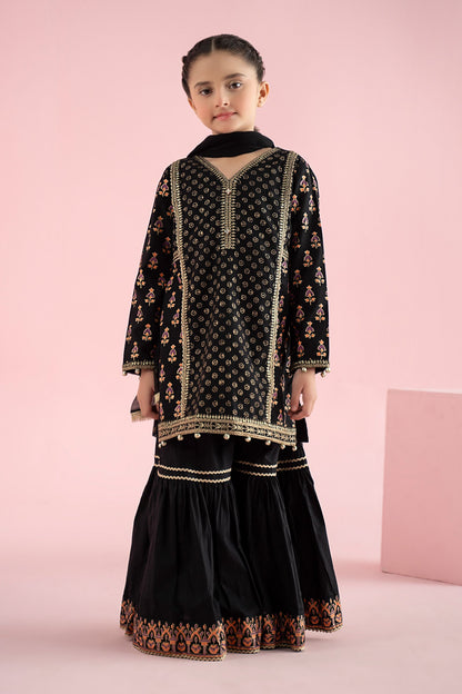 3 Piece Embroidered Karandi Suit - Kids Clothing - available at Maria Faisal in UK and USA.
