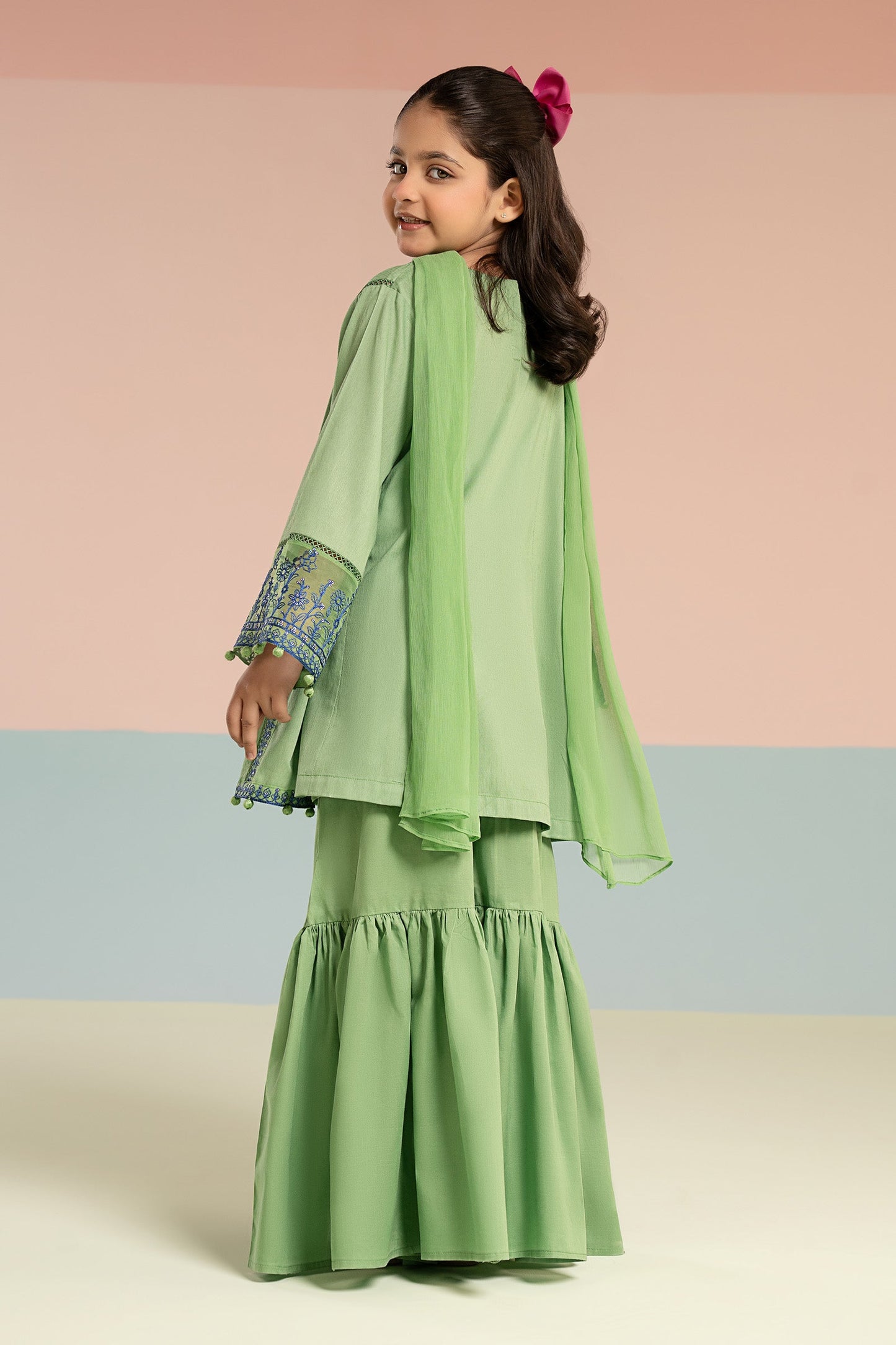 3 Piece Embroidered Dobby Lawn Suit - Kids Clothing - available at Maria Faisal in UK and USA.