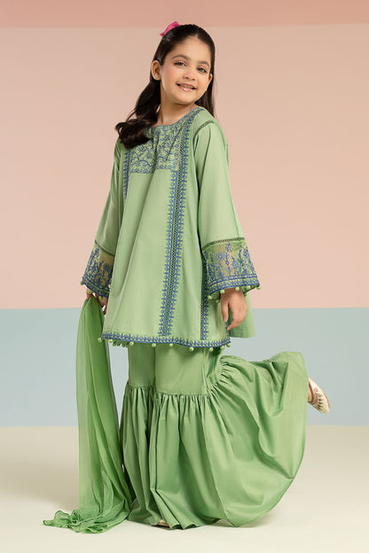 3 Piece Embroidered Dobby Lawn Suit - Kids Clothing - available at Maria Faisal in UK and USA.