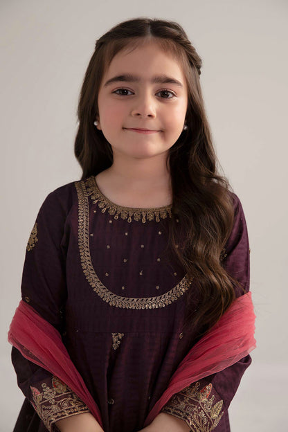 3 Piece Embroidered Dobby Lawn Suit - Kids Clothes - available at Maria Faisal in UK and USA