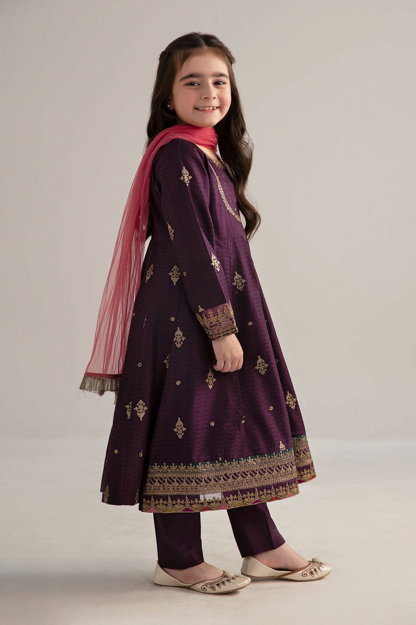 3 Piece Embroidered Dobby Lawn Suit - Kids Clothes - available at Maria Faisal in UK and USA