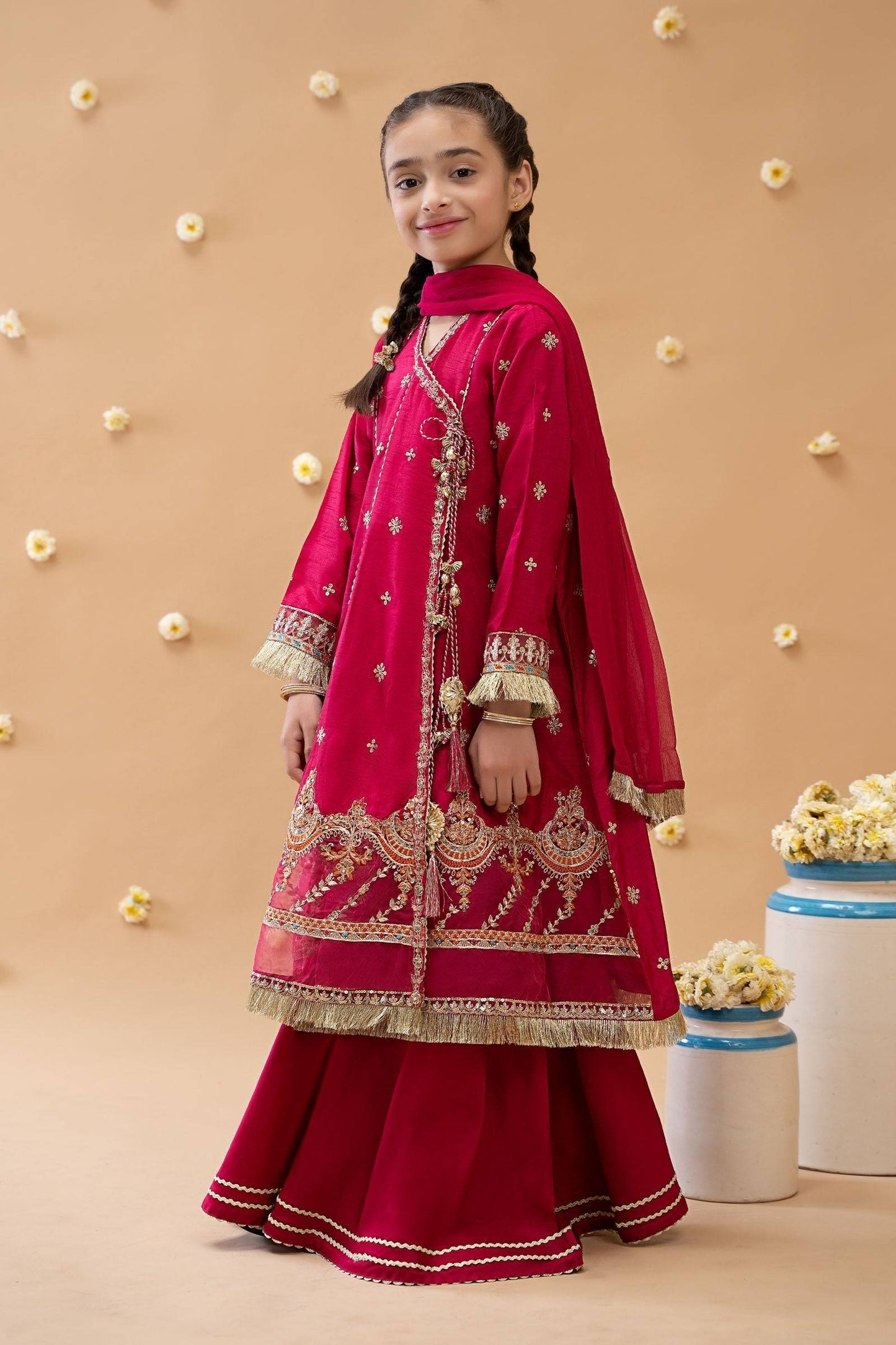 Maria B | 3 Piece Embroidered Suit | MKS-EA23-01R1 by Maria Faisal - Registered Vendor of : Maria B - type : Kids Clothes - 100% original wedding dresses