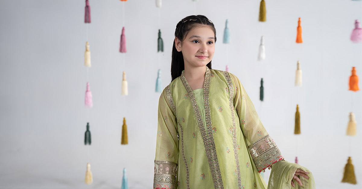 Maria B | 3 Piece Embroidered Paper Cotton Suit | MKS-EA24-04 by Maria Faisal - Registered Vendor of : Maria B - type : Kids Clothes - 100% original wedding dresses