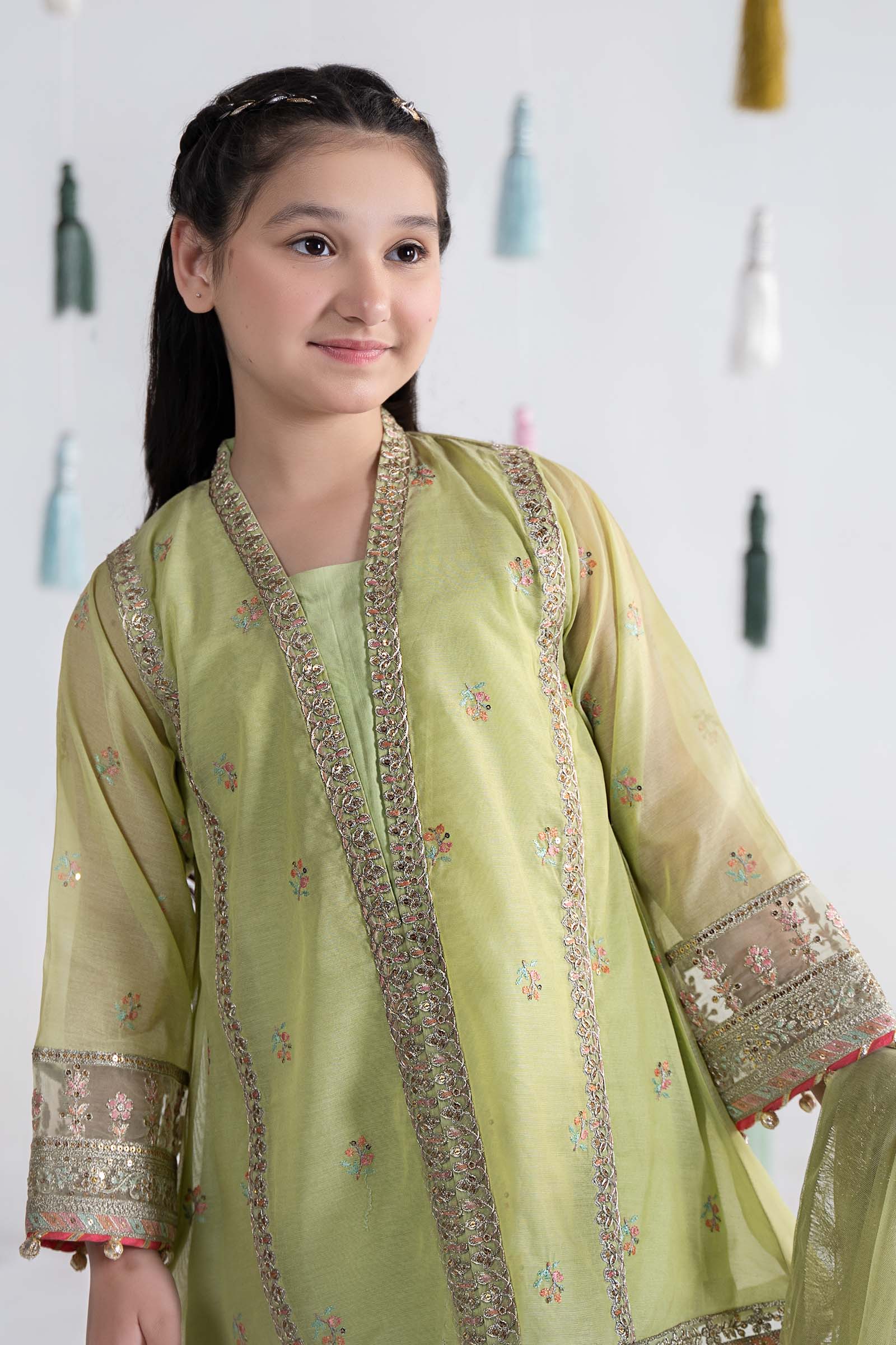 Maria B | 3 Piece Embroidered Paper Cotton Suit | MKS-EA24-04 by Maria Faisal - Registered Vendor of : Maria B - type : Kids Clothes - 100% original wedding dresses