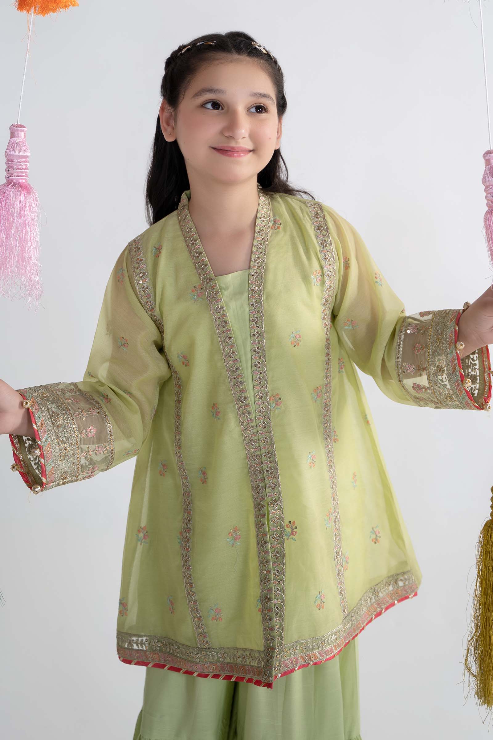 Maria B | 3 Piece Embroidered Paper Cotton Suit | MKS-EA24-04 by Maria Faisal - Registered Vendor of : Maria B - type : Kids Clothes - 100% original wedding dresses