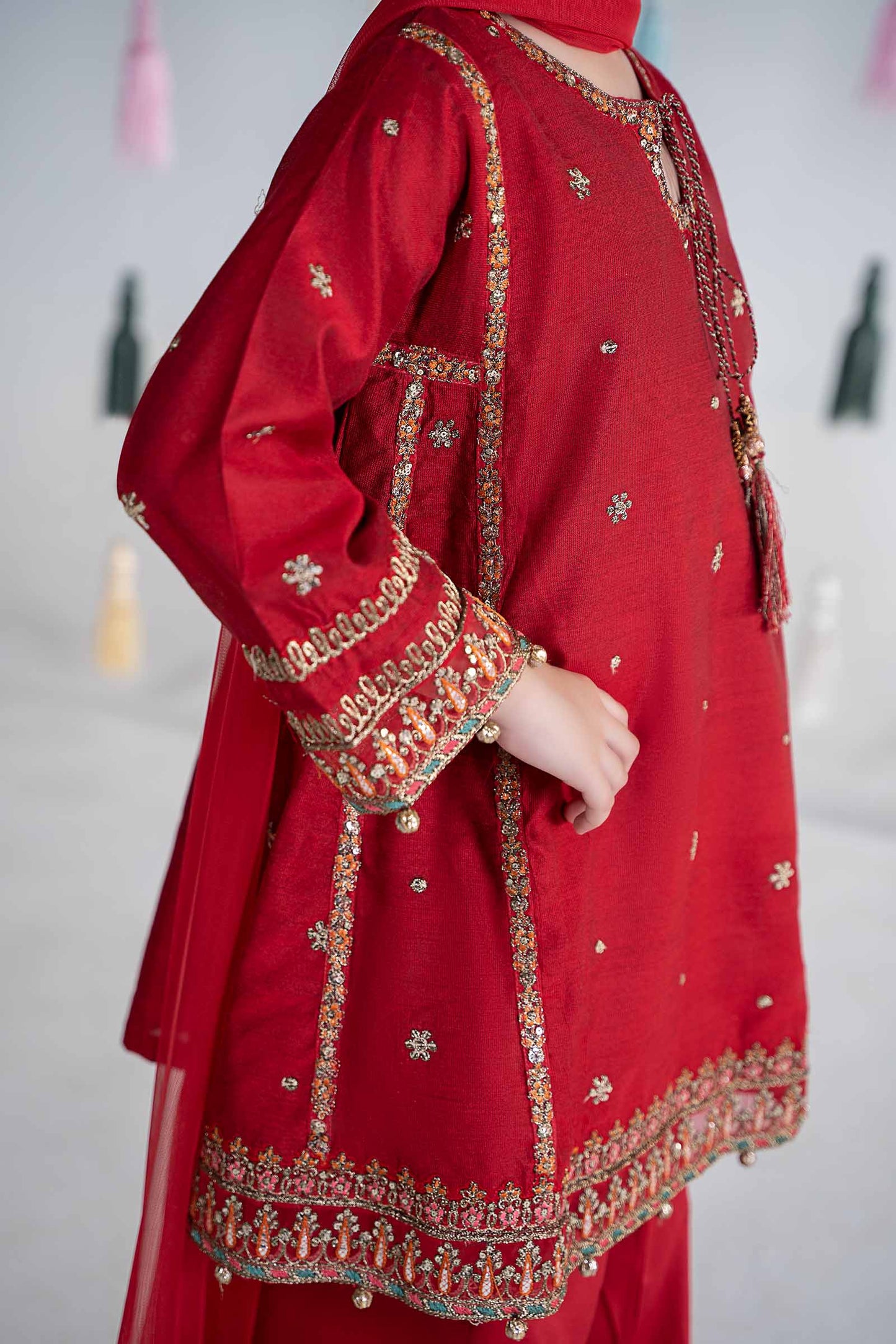 Maria B | 3 Piece Embroidered Yarn Dyed Suit | MKS-EA24-19 by Maria Faisal - Registered Vendor of : Maria B - type : Kids Clothes - 100% original wedding dresses