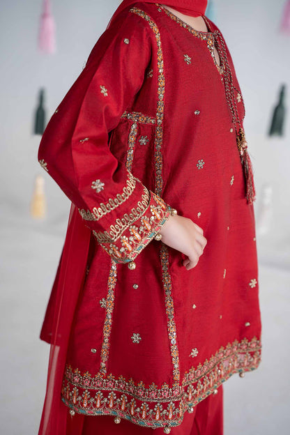 Maria B | 3 Piece Embroidered Yarn Dyed Suit | MKS-EA24-19 by Maria Faisal - Registered Vendor of : Maria B - type : Kids Clothes - 100% original wedding dresses